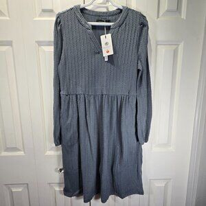 NWT Bluish Gray Fall Knit Dress with Pockets – Size Large
